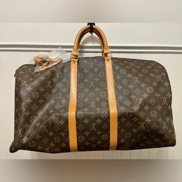 Louis Vuitton Monogram Brown Duffel Bag with Tan Accents - Picture 2 of 12